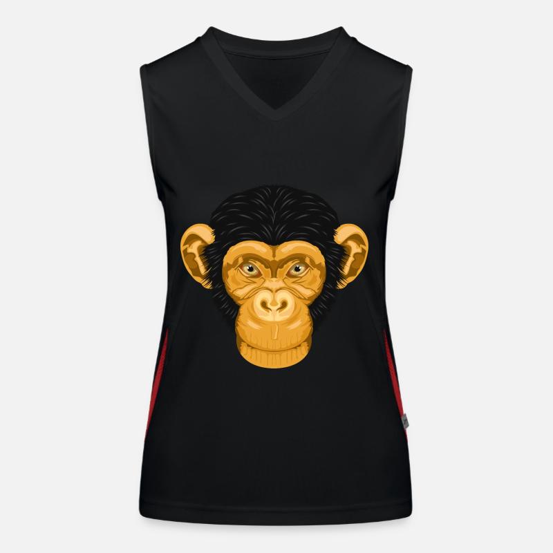 Affe Schimpanse Äffchen Funktionelles Kontrast-Tank Top für Frauen
