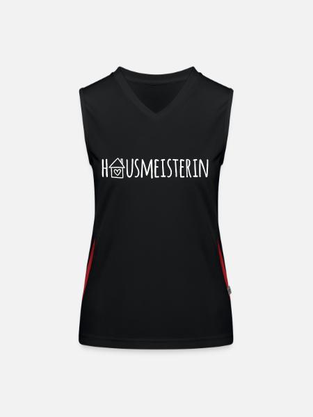 Hausmeisterin - Funktionelles Kontrast-Tank Top für Frauen - Schwarz/Rot - Vorne