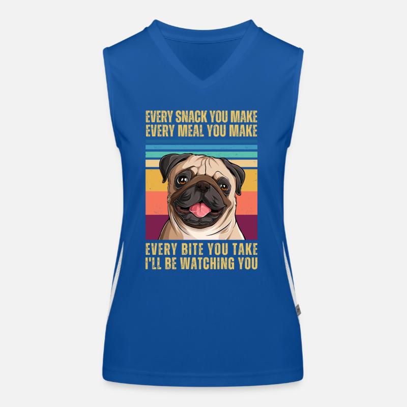 Watching Pug Women's Functional Contrast Tank Top