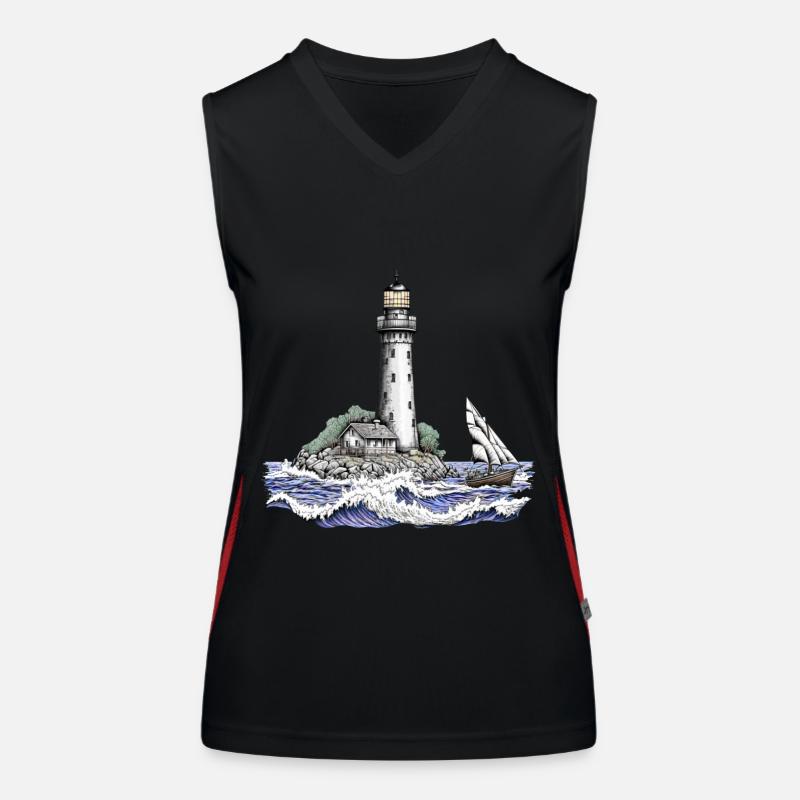 Leuchtturm Funktionelles Kontrast-Tank Top für Frauen