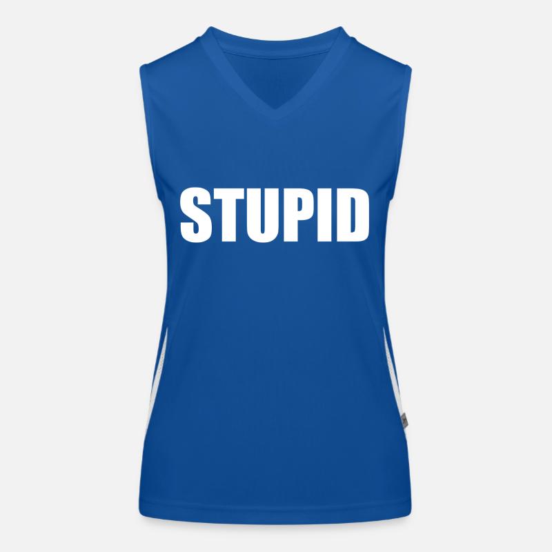 Dumm - weiß Funktionelles Kontrast-Tank Top für Frauen