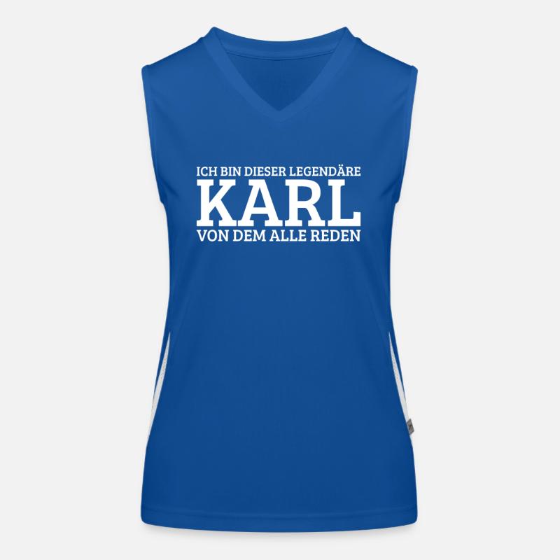 Karl Lustiger Spruch Geburtstag Vorname Funktionelles Kontrast-Tank Top für Frauen