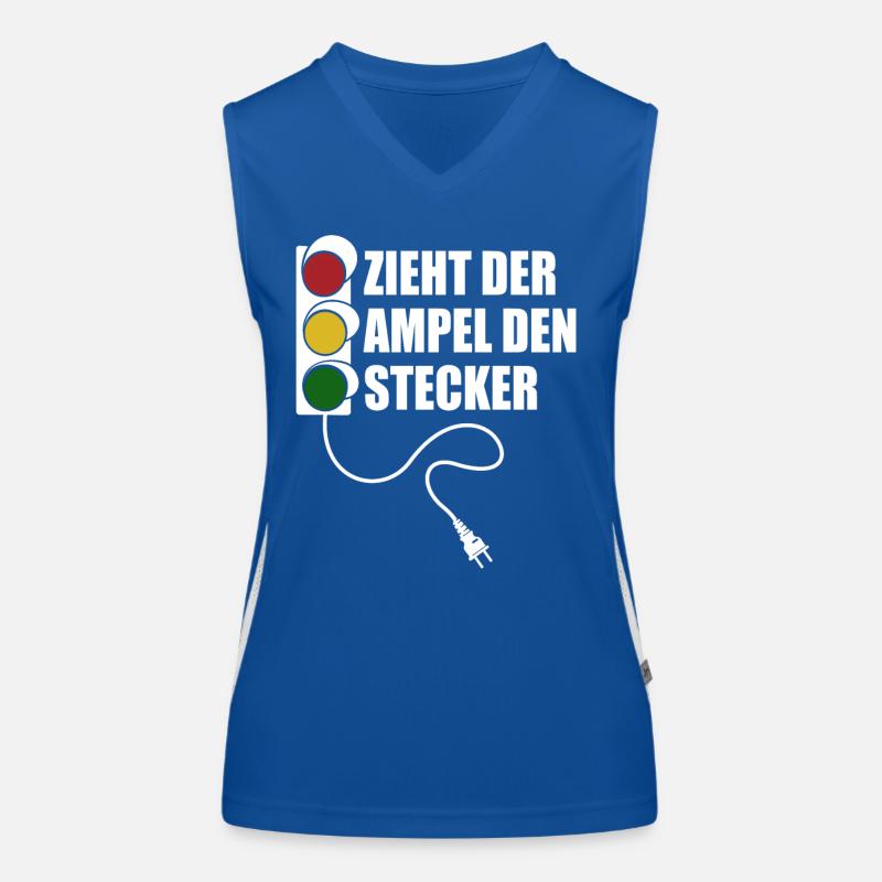 Zieht der Ampel den Stecker - Spruch Funktionelles Kontrast-Tank Top für Frauen
