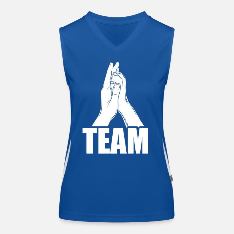 Hand + Hundepfote - High Five - Hunde Fan Funktionelles Kontrast-Tank Top für Frauen