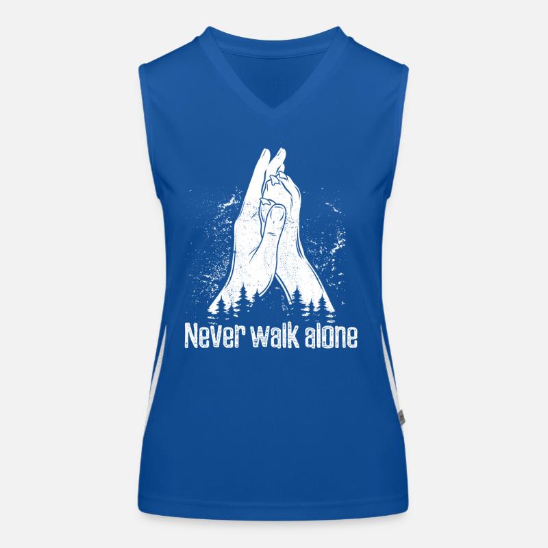Never Walk Alone - Hand + Hundepfote - High Five Funktionelles Kontrast-Tank Top für Frauen