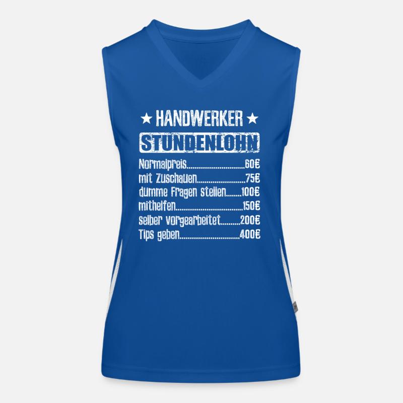 Stundenlohn Handwerker Beruf - Spruch Funktionelles Kontrast-Tank Top für Frauen
