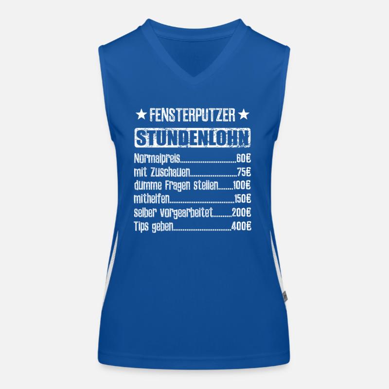 Stundenlohn Fensterputzer Beruf - Spruch Funktionelles Kontrast-Tank Top für Frauen