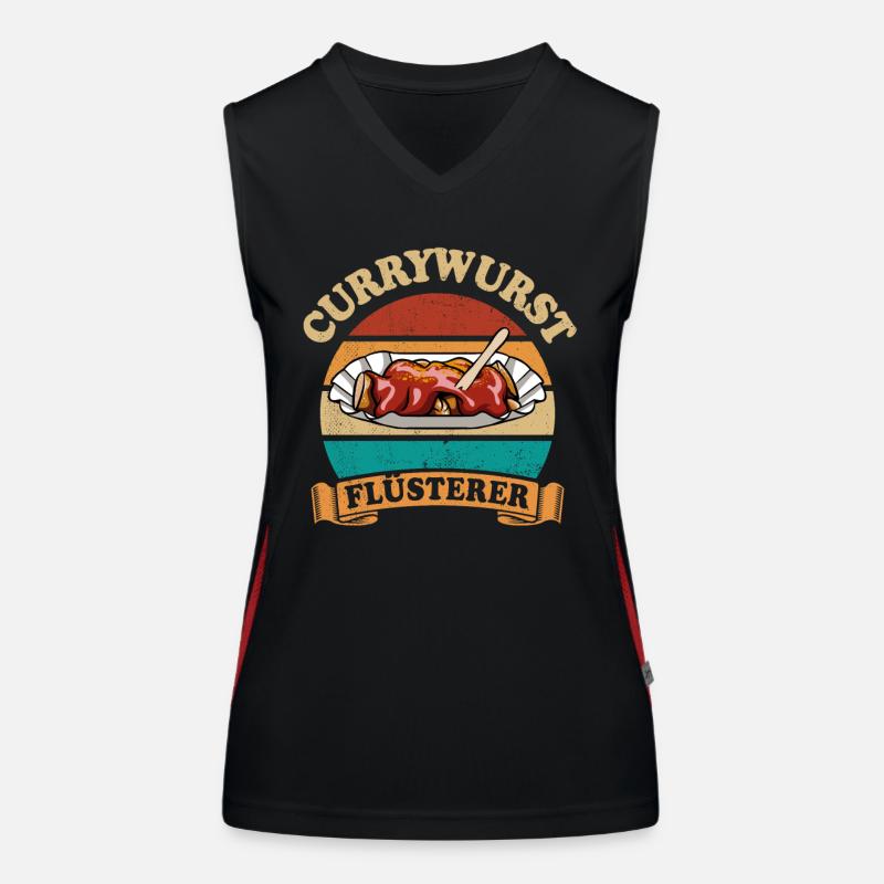 Currywurst Flüsterer Funktionelles Kontrast-Tank Top für Frauen