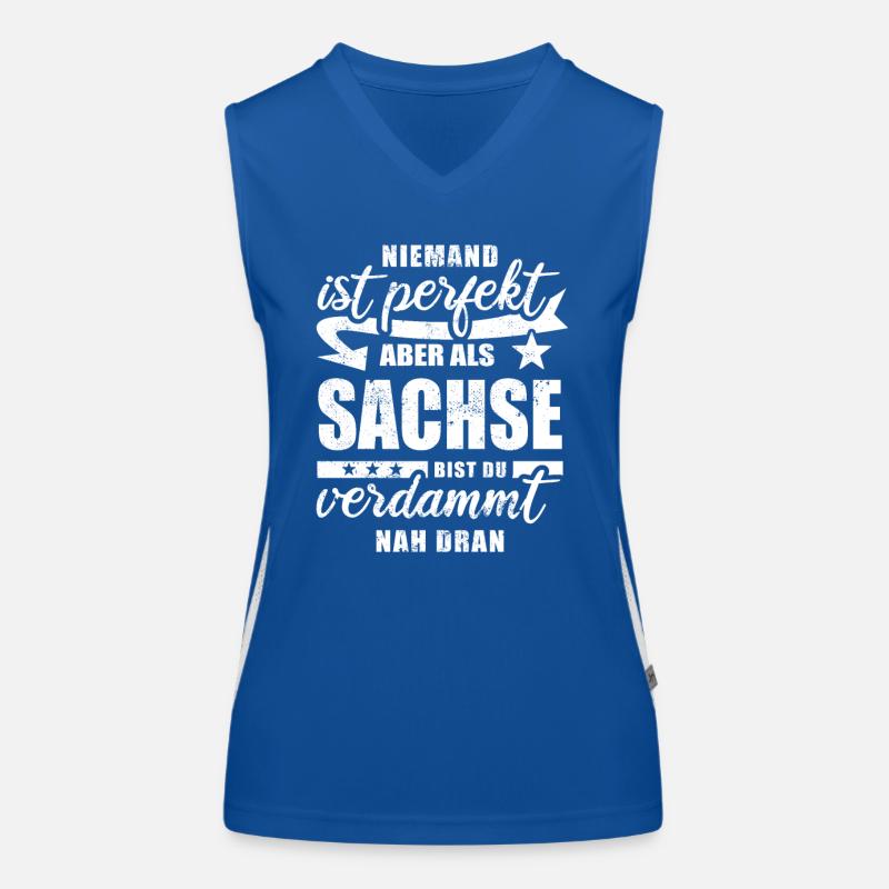 Niemand ist perfekt - Sachse - Spruch Funktionelles Kontrast-Tank Top für Frauen