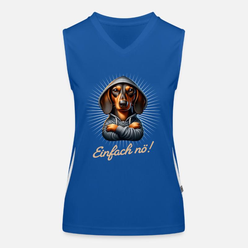 Einfach nö! Nein! - Dackel Teckel Funktionelles Kontrast-Tank Top für Frauen