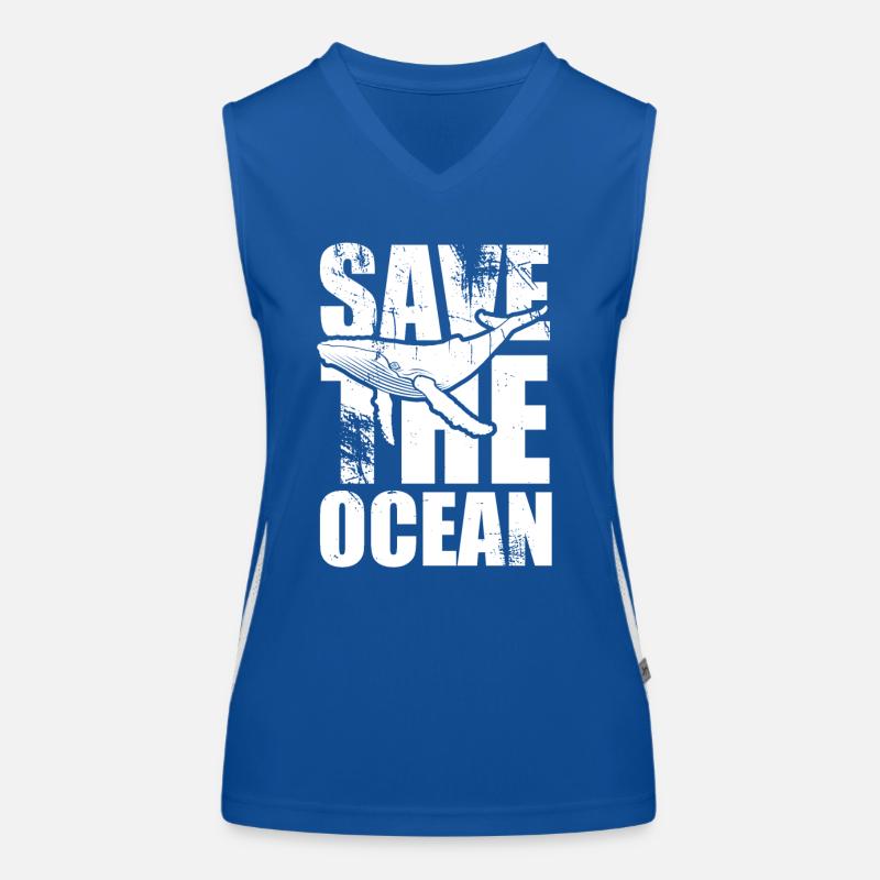 Save the ocean - Wal - Buckelwal - Geschenk Funktionelles Kontrast-Tank Top für Frauen