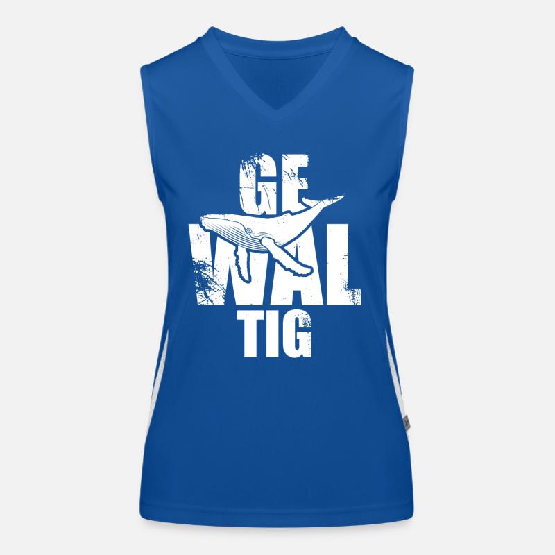 Gewaltig Wal - Buckelwal - Meeressäuger - Geschenk Funktionelles Kontrast-Tank Top für Frauen
