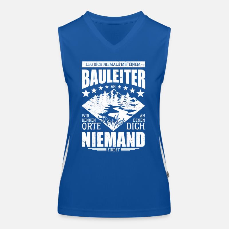 Leg dich nie mit einem Bauleiter an - Spruch Funktionelles Kontrast-Tank Top für Frauen