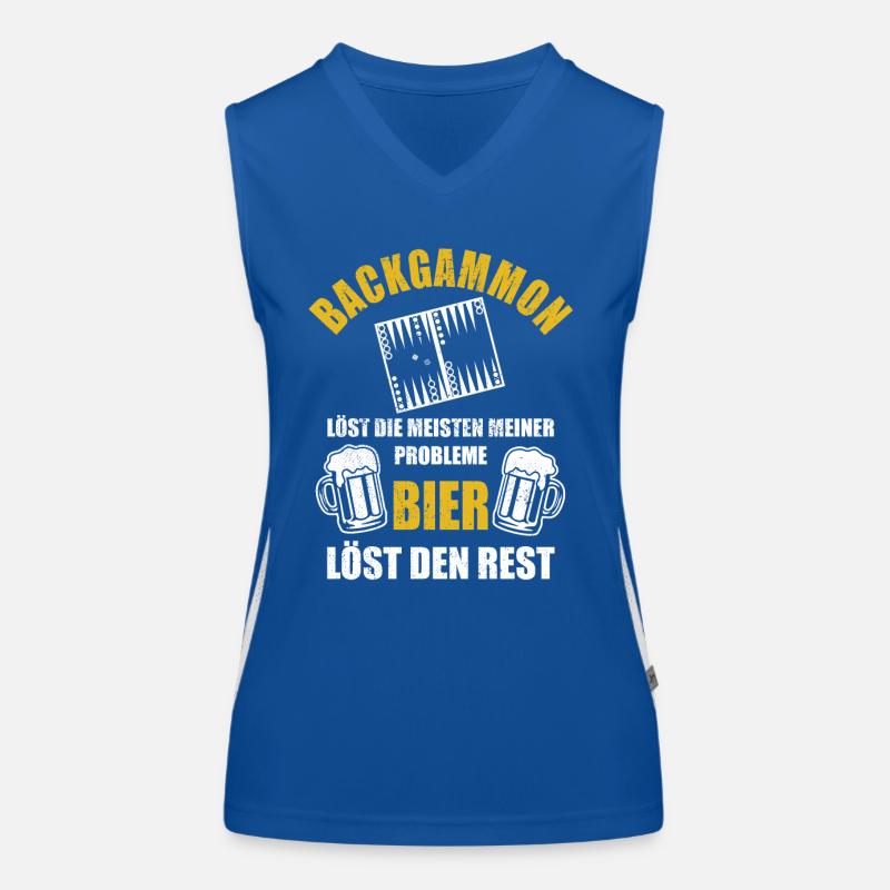 Backgammon löst die meisten meiner Probleme - Bier Funktionelles Kontrast-Tank Top für Frauen