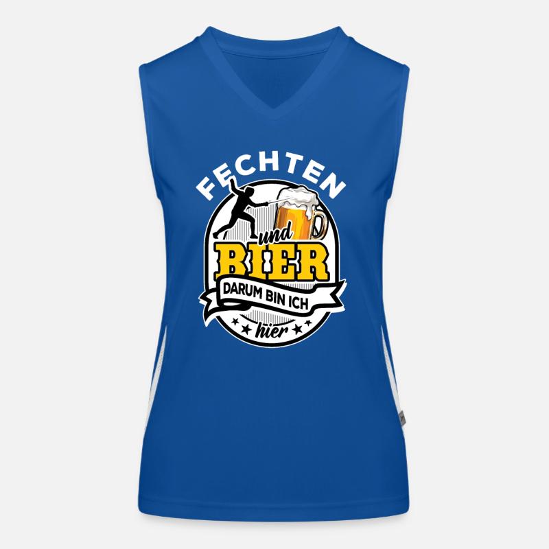 Fechten & Bier - darum bin ich hier Funktionelles Kontrast-Tank Top für Frauen