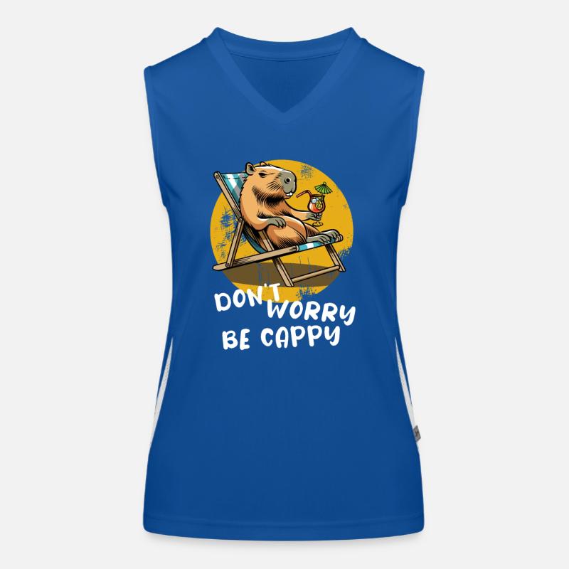 Don't worry be Cappy - Capybara - Urlaub Funktionelles Kontrast-Tank Top für Frauen