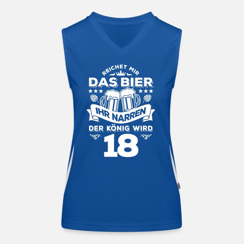 Reichet mir das Bier ihr Narren - 18. Geburtstag Funktionelles Kontrast-Tank Top für Frauen