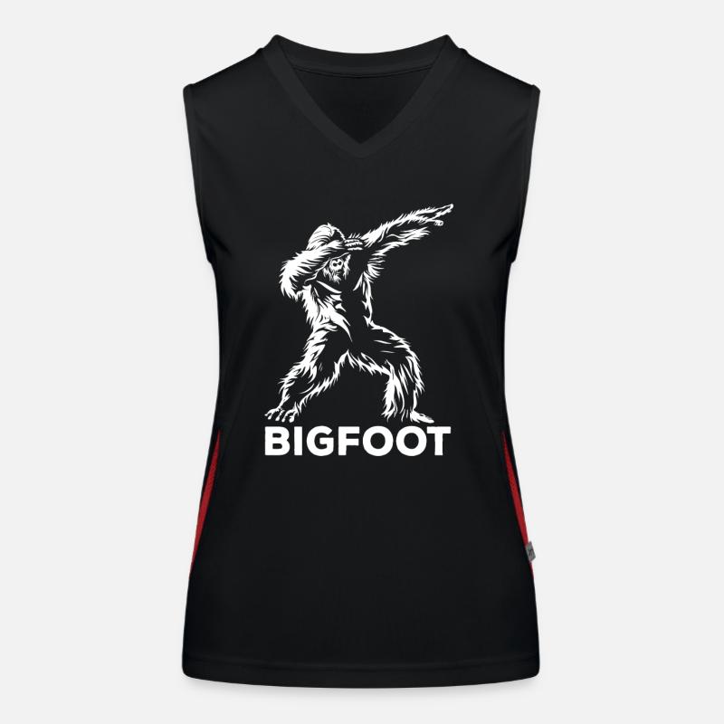 Dabbing Bigfoot - Dab Dance - Legend - Mythical Creatures Women's Functional Contrast Tank Top