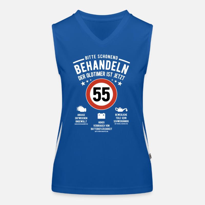 Oldtimer schonend behandeln - 55. Geburtstag Funktionelles Kontrast-Tank Top für Frauen