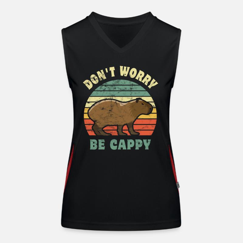 Don't worry be Cappy - Capybara Funktionelles Kontrast-Tank Top für Frauen