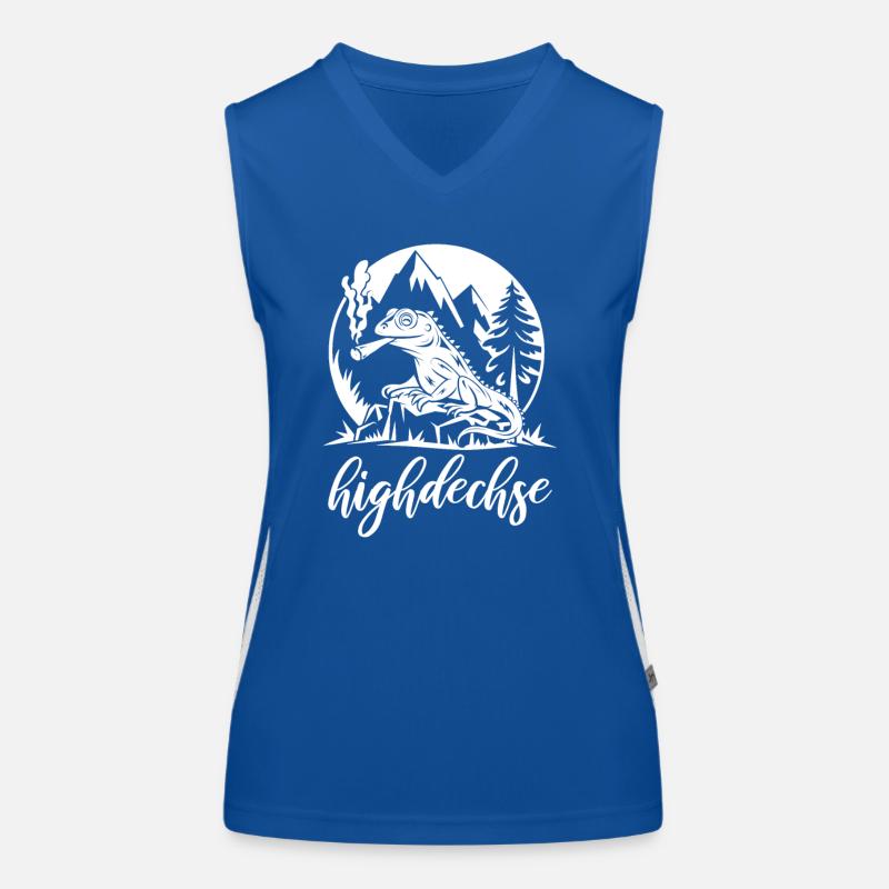 Highdechse - Eidechse mit einem Joint Funktionelles Kontrast-Tank Top für Frauen