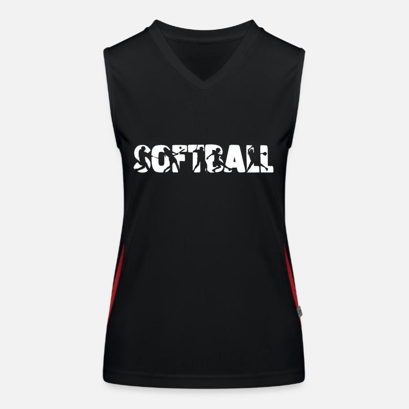 SOFTBALL - Weiß Funktionelles Kontrast-Tank Top für Frauen