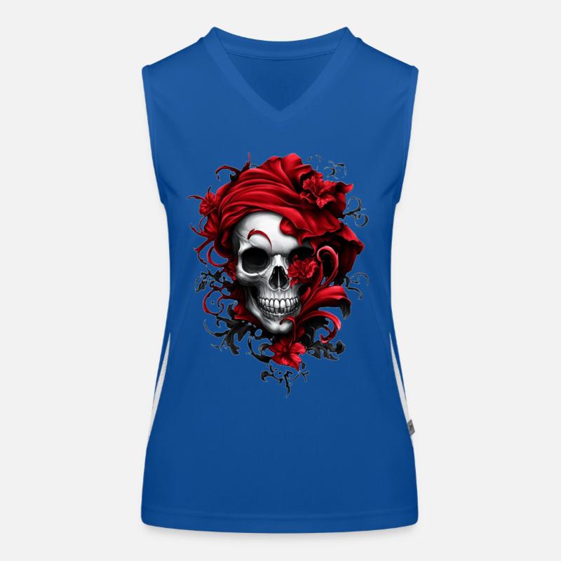 Stylischer Totenkopf Funktionelles Kontrast-Tank Top für Frauen