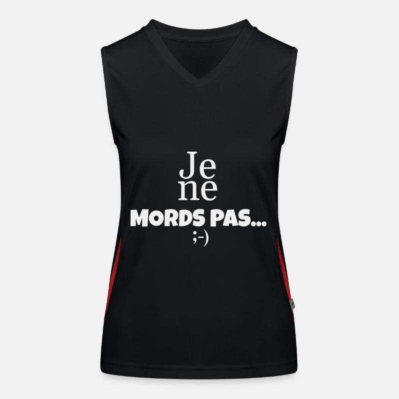 Je ne mords pas...;-) Débardeur respirant contrasté Femme