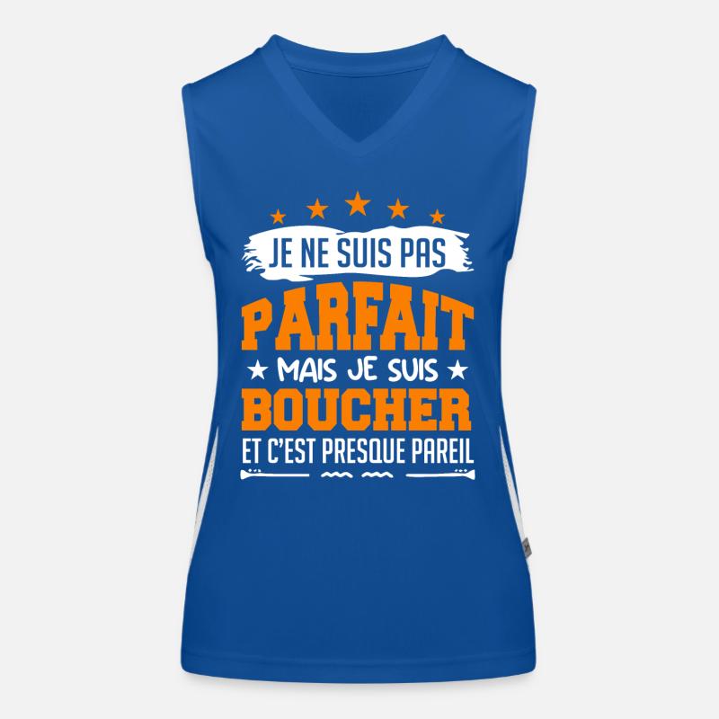 Je Ne Suis Pas Parfaite Mais Je Suis Boucher !! Débardeur respirant contrasté Femme