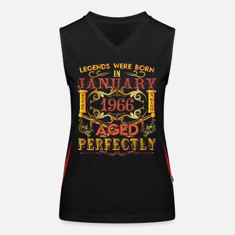 January 1966 - birthday 1966 legends were born. Women's Functional Contrast Tank Top