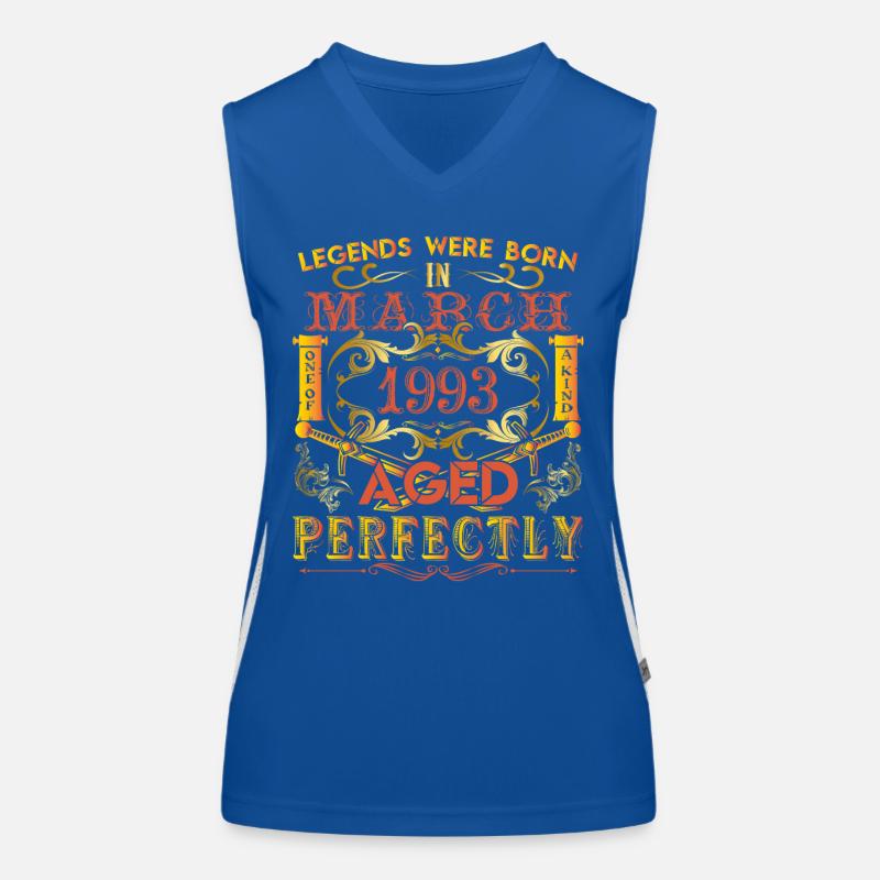 March 1993 - birthday 1993 legends were born. Women's Functional Contrast Tank Top