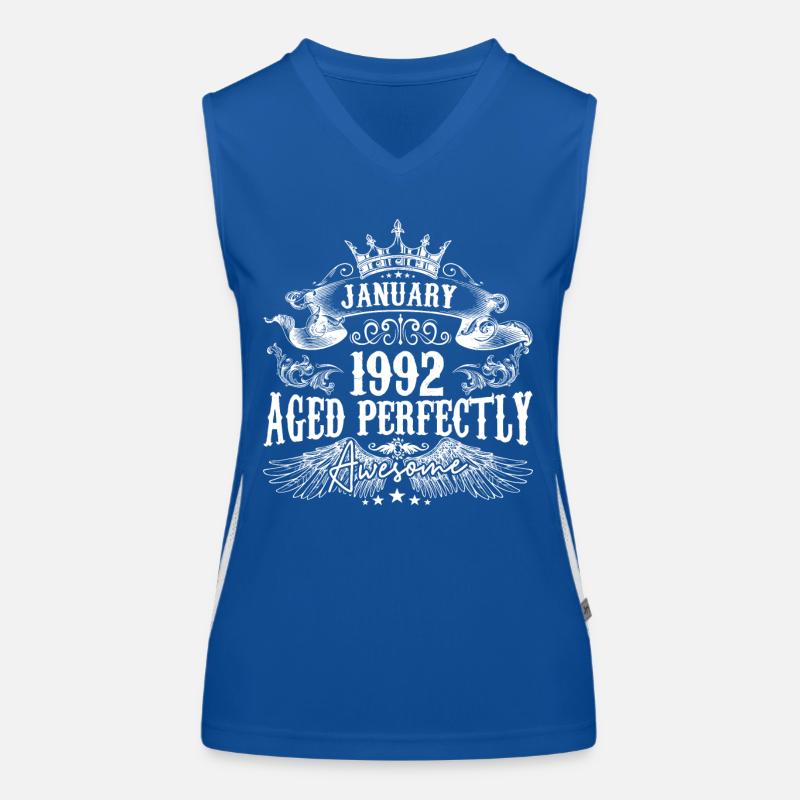 1992 | Januar 1992 Geburtstag Perfekt gealtert Funktionelles Kontrast-Tank Top für Frauen