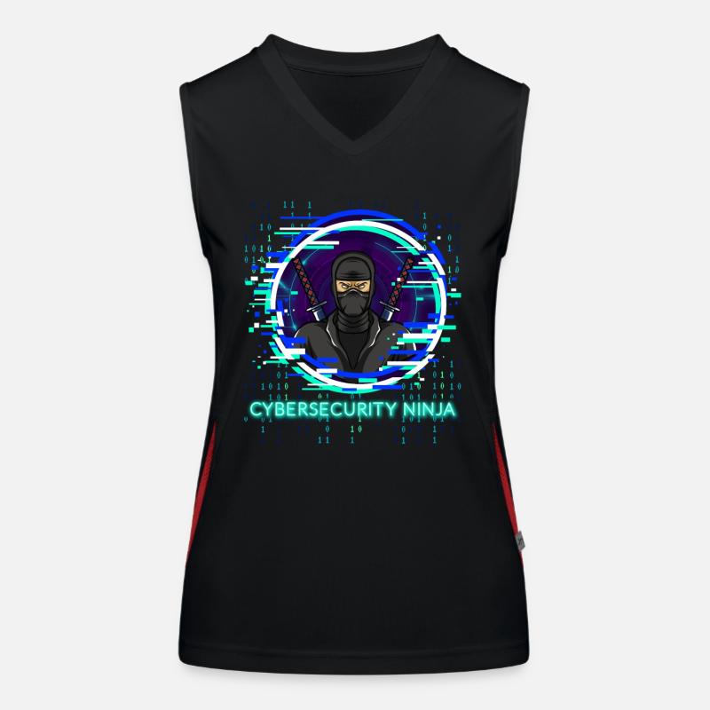 Cybersecurity Ninja Code Programmierer Nerd Funktionelles Kontrast-Tank Top für Frauen