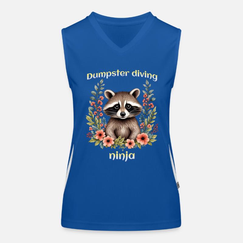 Waschbär Müllcontainer Tauchen Ninja Funktionelles Kontrast-Tank Top für Frauen