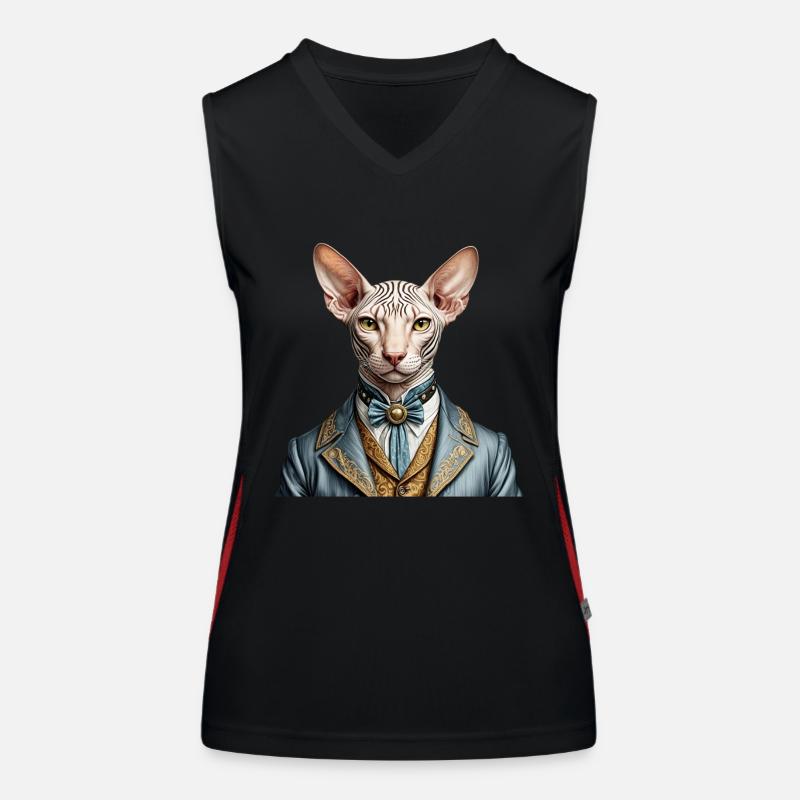 Elegante Sphynx Funktionelles Kontrast-Tank Top für Frauen