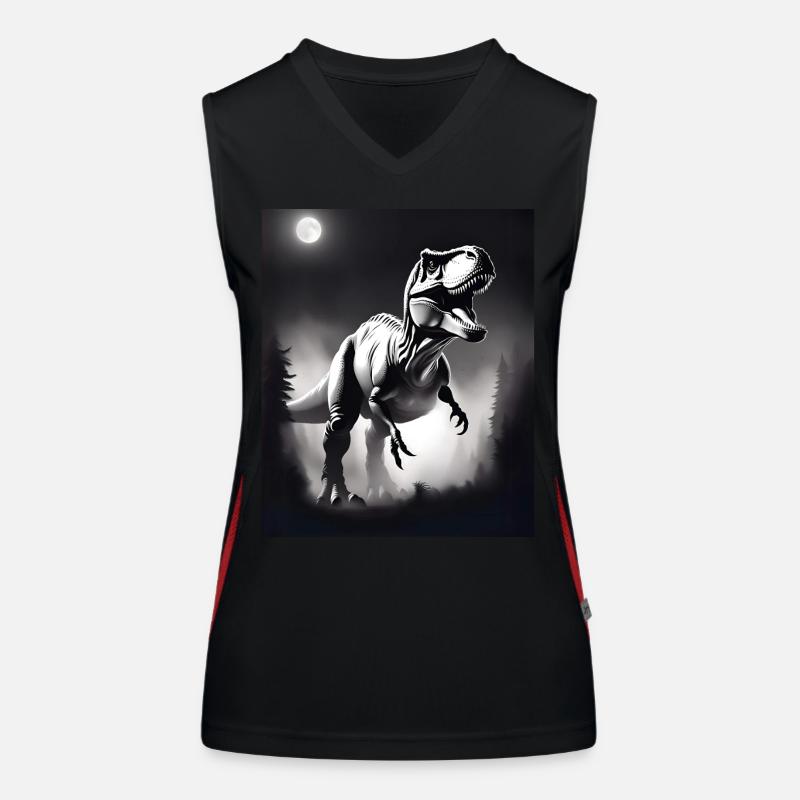 Schwarz-weißer T-Rex Funktionelles Kontrast-Tank Top für Frauen