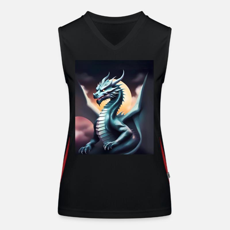 Grauer Drache Funktionelles Kontrast-Tank Top für Frauen
