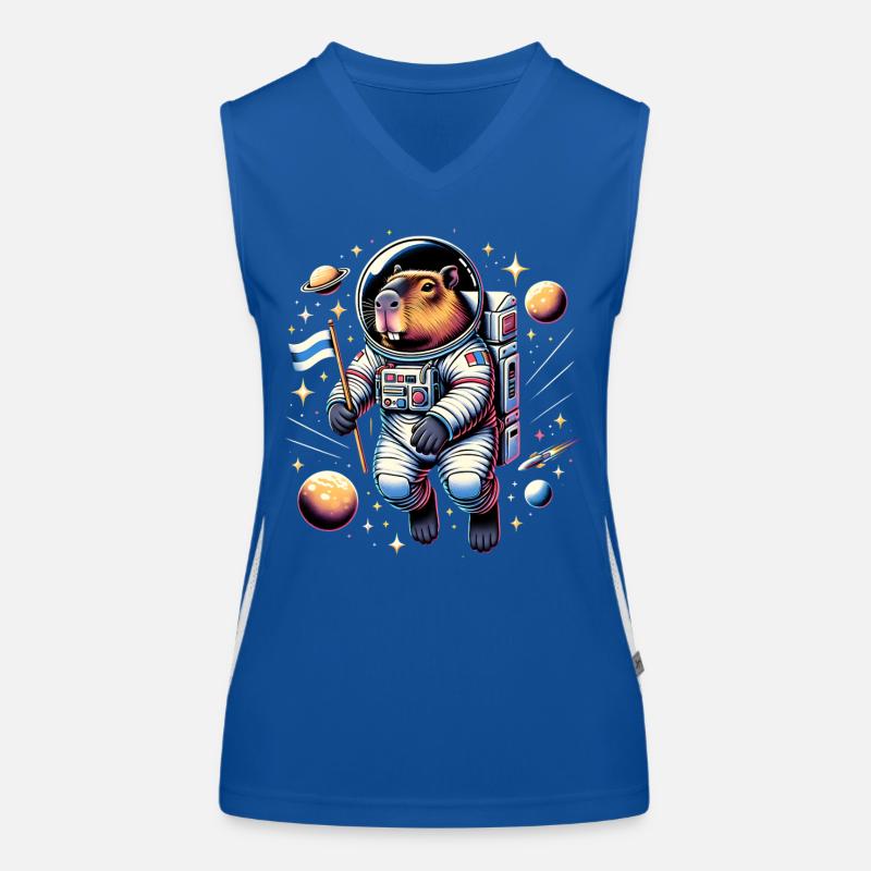 Capybaras Niedlicher Capybara Astronaut Funktionelles Kontrast-Tank Top für Frauen