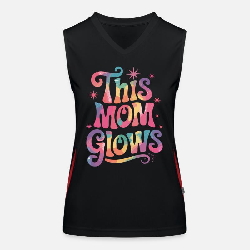 Proud mom with glow effect Women's Functional Contrast Tank Top
