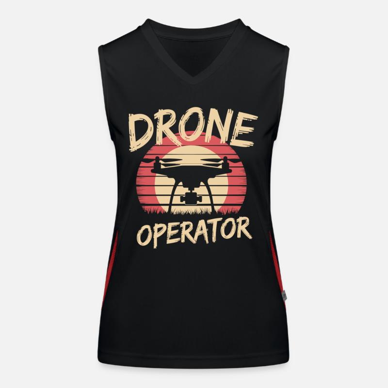 Drone Operator Vintage Style Funktionelles Kontrast-Tank Top für Frauen