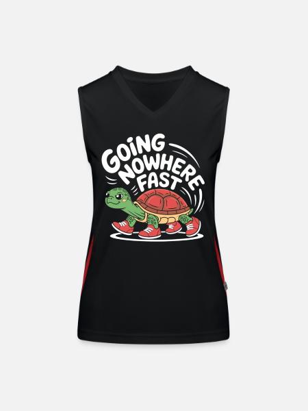 Turtle pace in style - Women's Functional Contrast Tank Top - black/red - Front