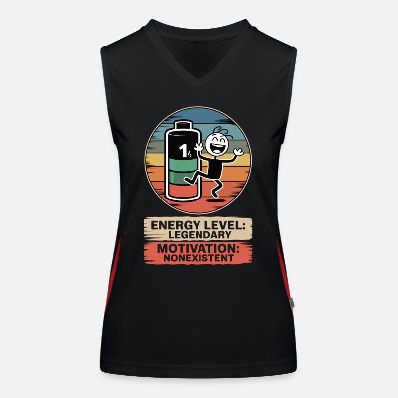 1% battery, 100% sarcasm Women's Functional Contrast Tank Top