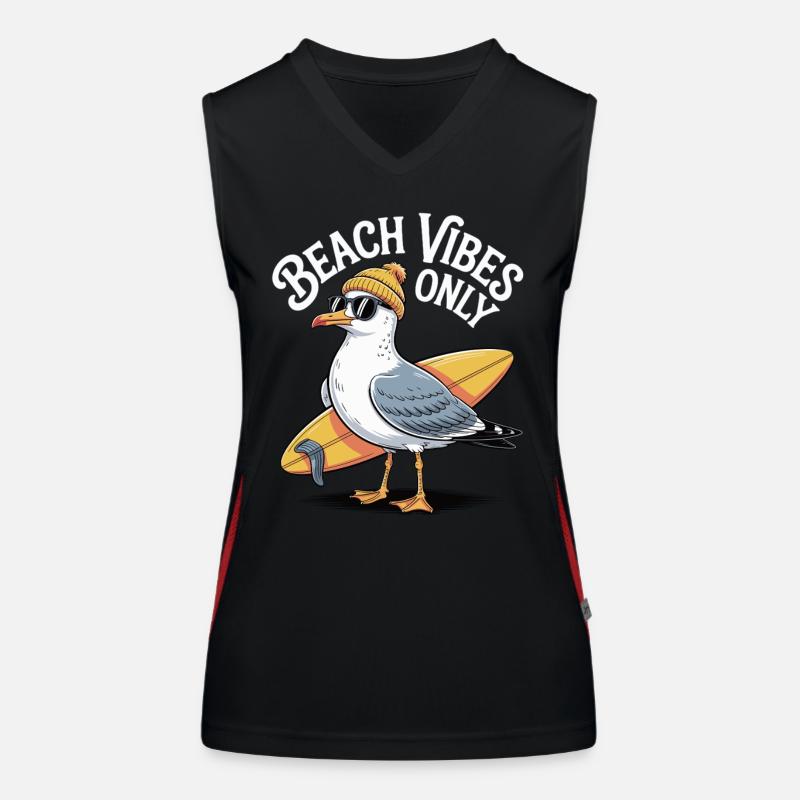Beach Vibes Möwe Funktionelles Kontrast-Tank Top für Frauen