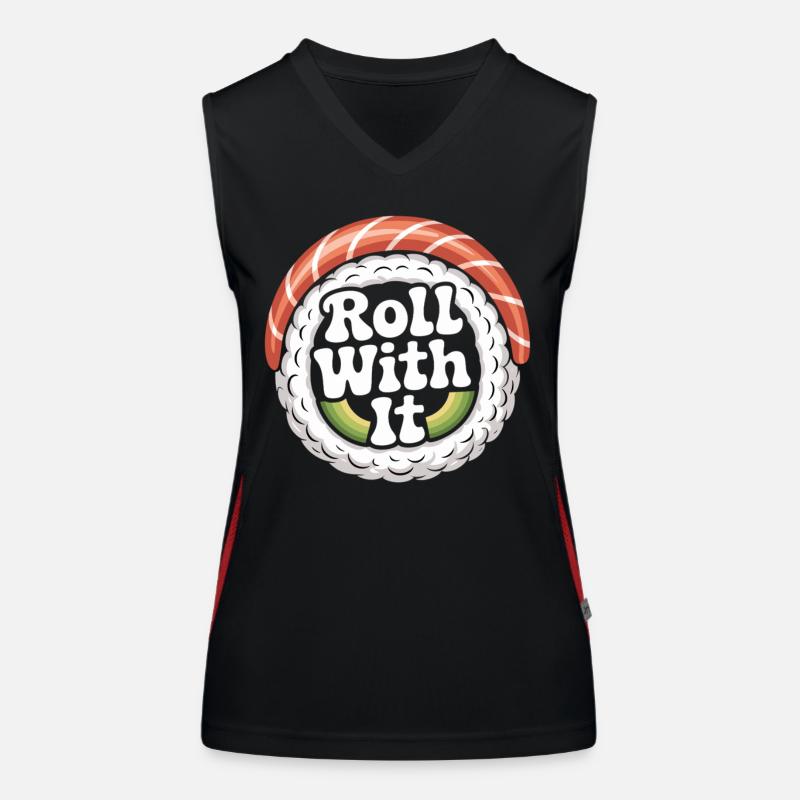 Roll With It Sushi Funktionelles Kontrast-Tank Top für Frauen