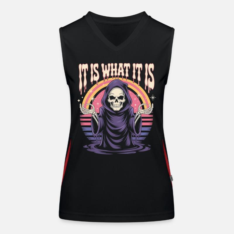 Sensenmann Retro Spruch Shirt Funktionelles Kontrast-Tank Top für Frauen