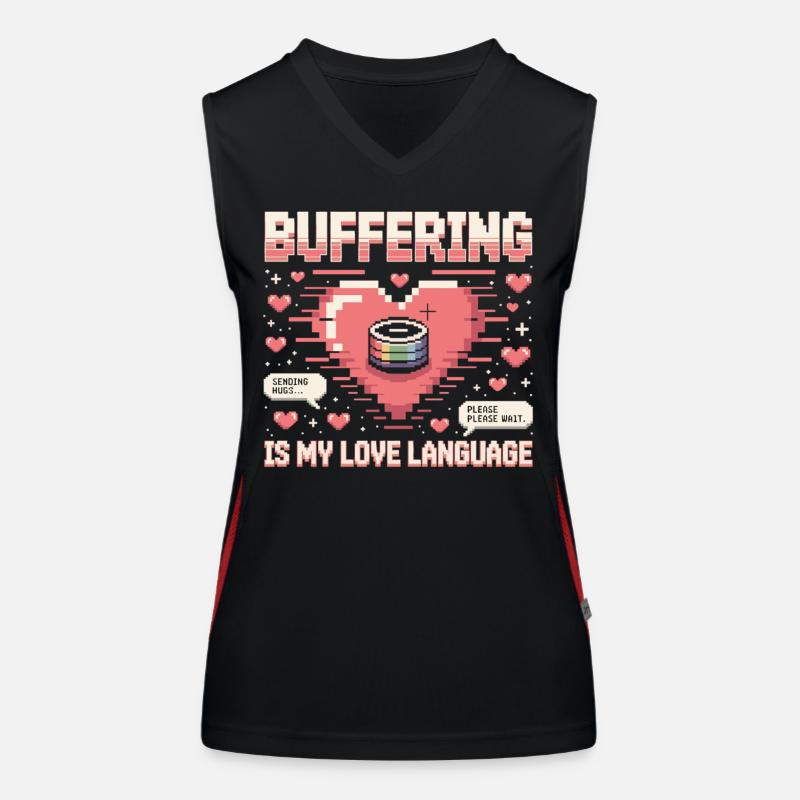 Pixel Heart Loading Bar Women's Functional Contrast Tank Top