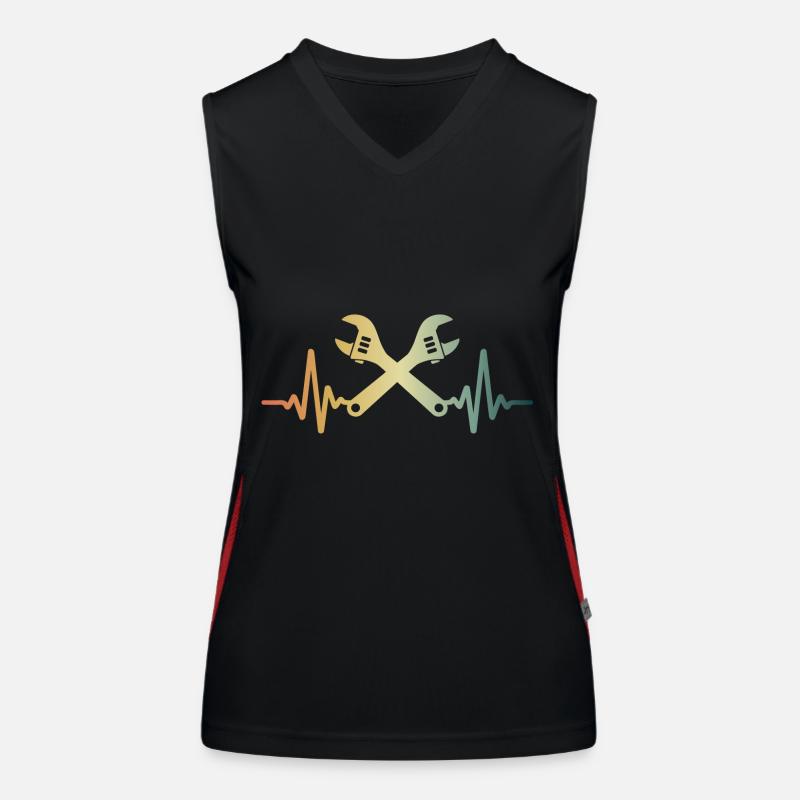 Heartbeat Mechanic Tool ECG Pulse Women's Functional Contrast Tank Top