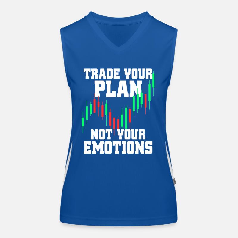 Trade Your Plan Not Your Emotions Actions Trader Débardeur respirant contrasté Femme