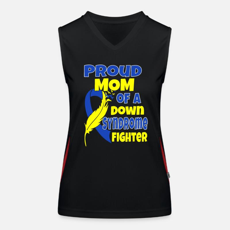 Stolze Mutter eines Down-Syndrom-Kämpfers Tshirt Funktionelles Kontrast-Tank Top für Frauen