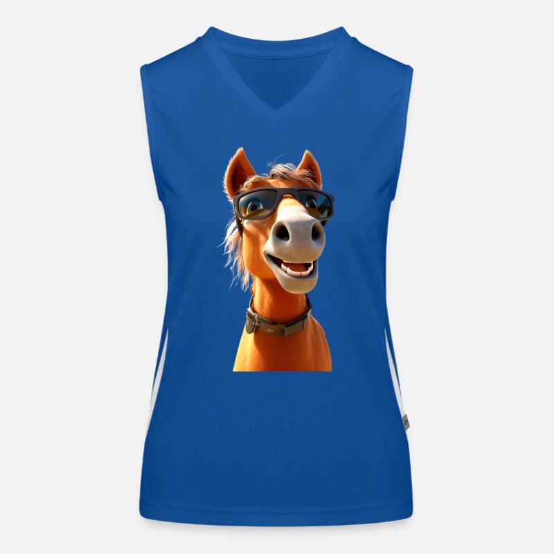 Pferd Pferdemädchen Reiterin Pony Stall Pferde Funktionelles Kontrast-Tank Top für Frauen